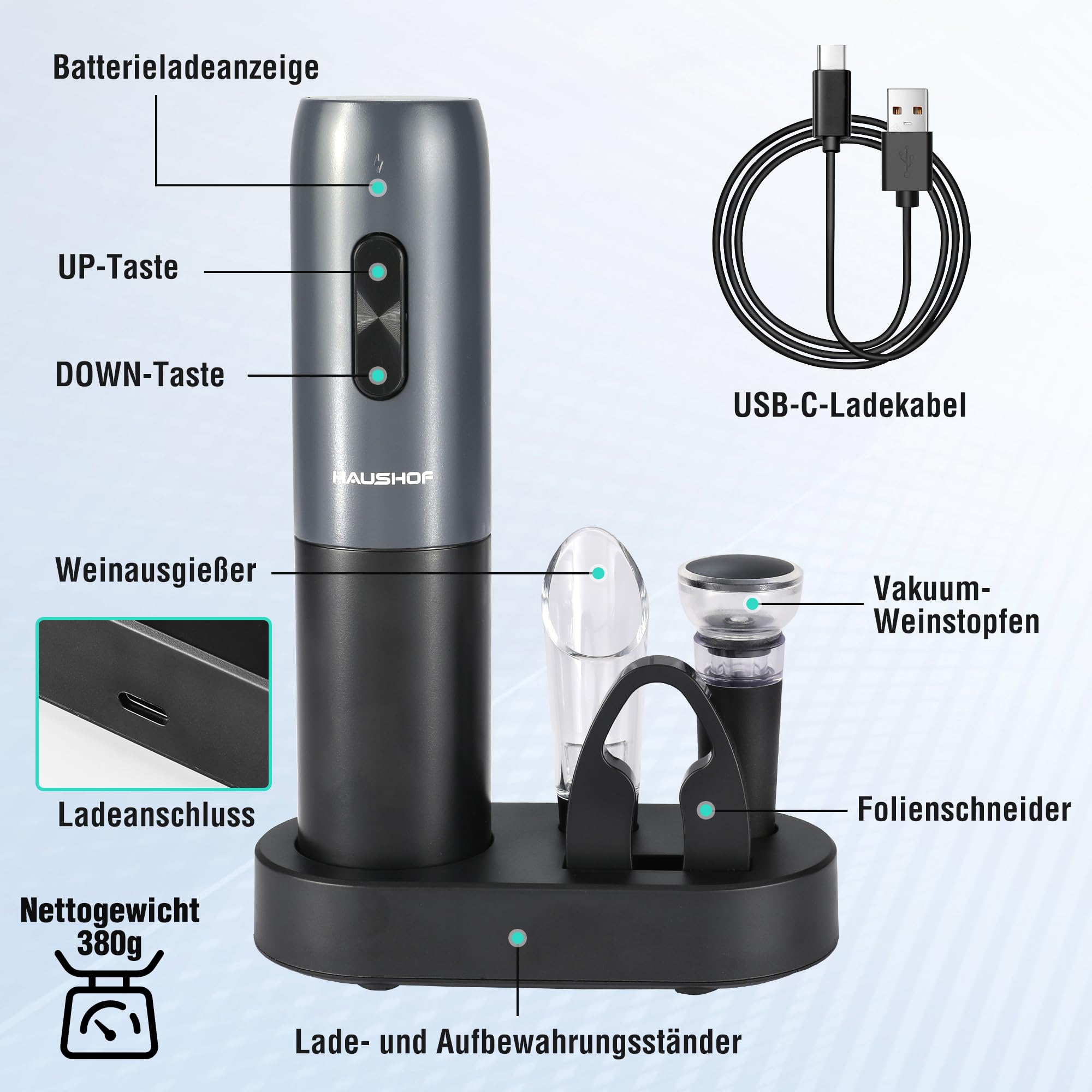 haushof-wein-ffner-elektrisch-4-in-1-korkenzieher-set-mit-st-nder image 2