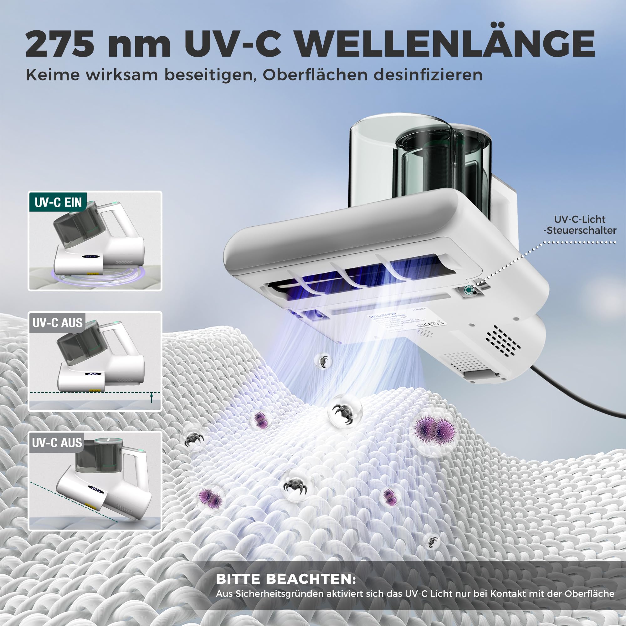 haushof-carpet-cleaner-milbensauger-16-kpa-uv-0-5l image 5