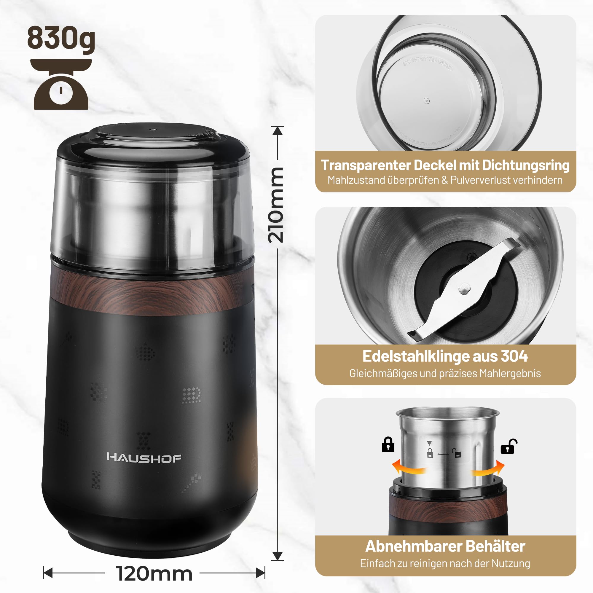 haushof-kaffeem-hle-elektrisch-75g-m-hle-150w-edelstahl image 7