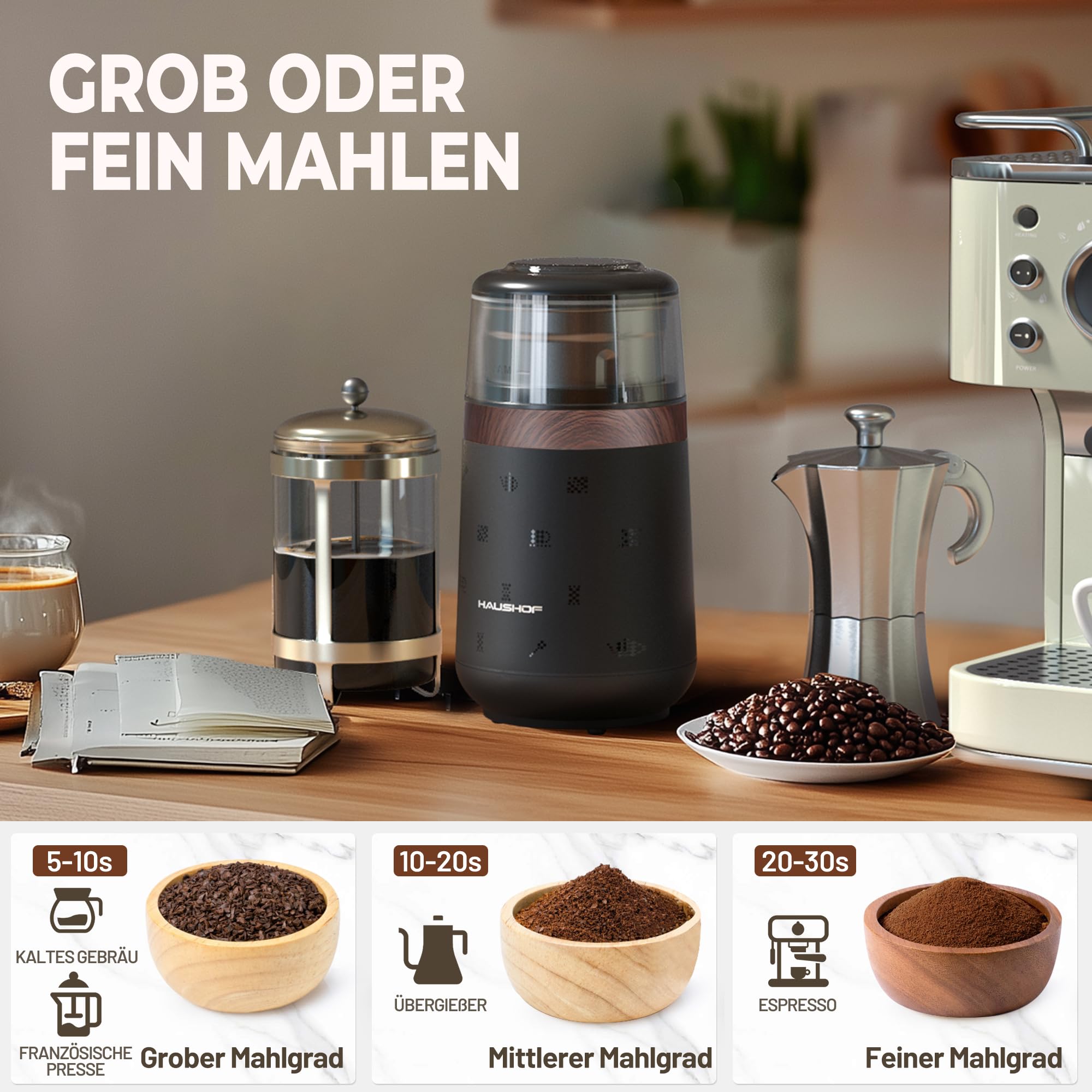 haushof-kaffeem-hle-elektrisch-75g-m-hle-150w-edelstahl image 3