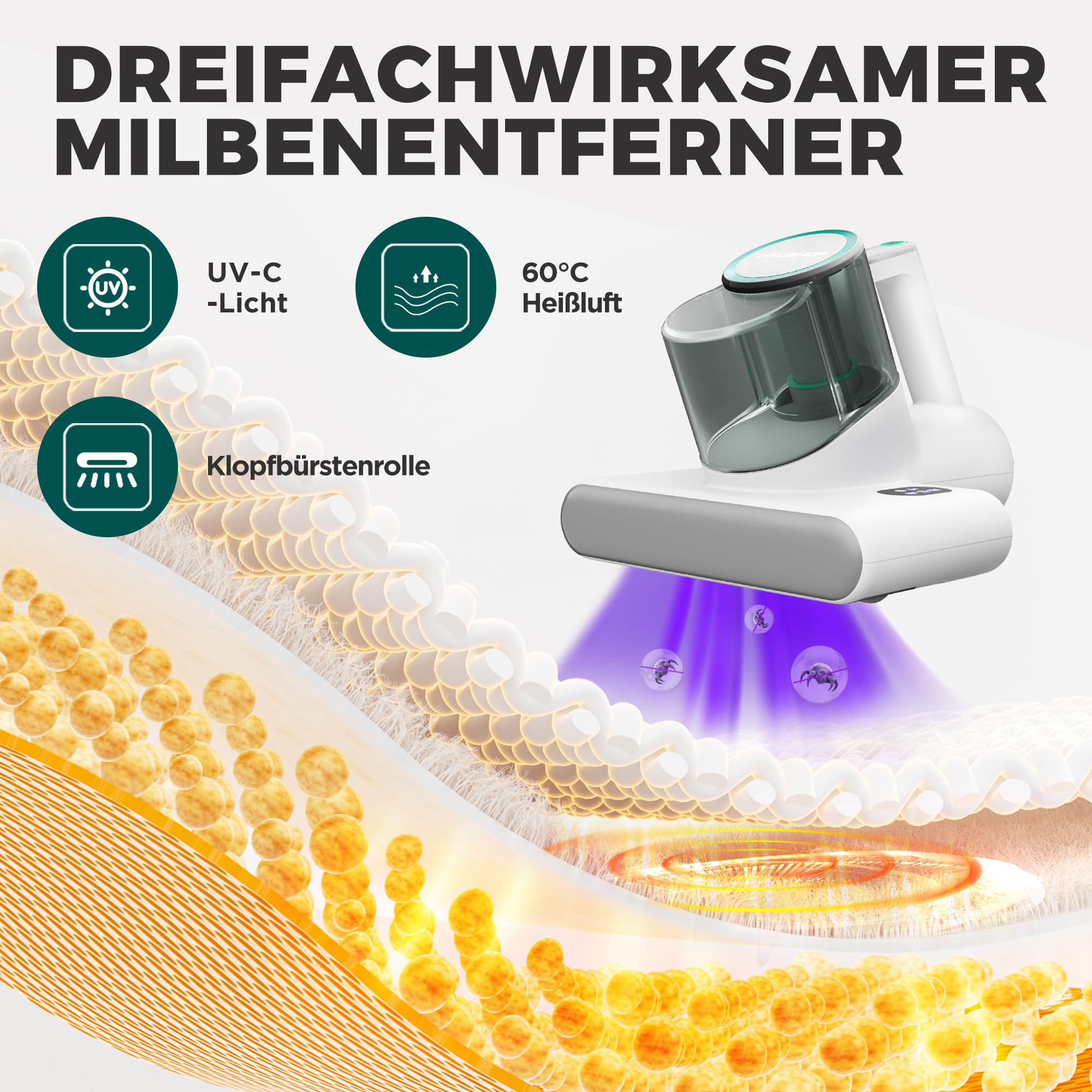 haushof-carpet-cleaner-milbensauger-16-kpa-uv-0-5l image 3