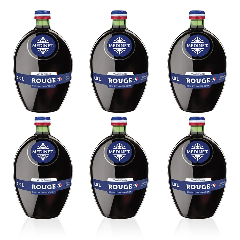langguth-medinet-rouge-halbtrocken-rotwein-6x1l-mild image 1