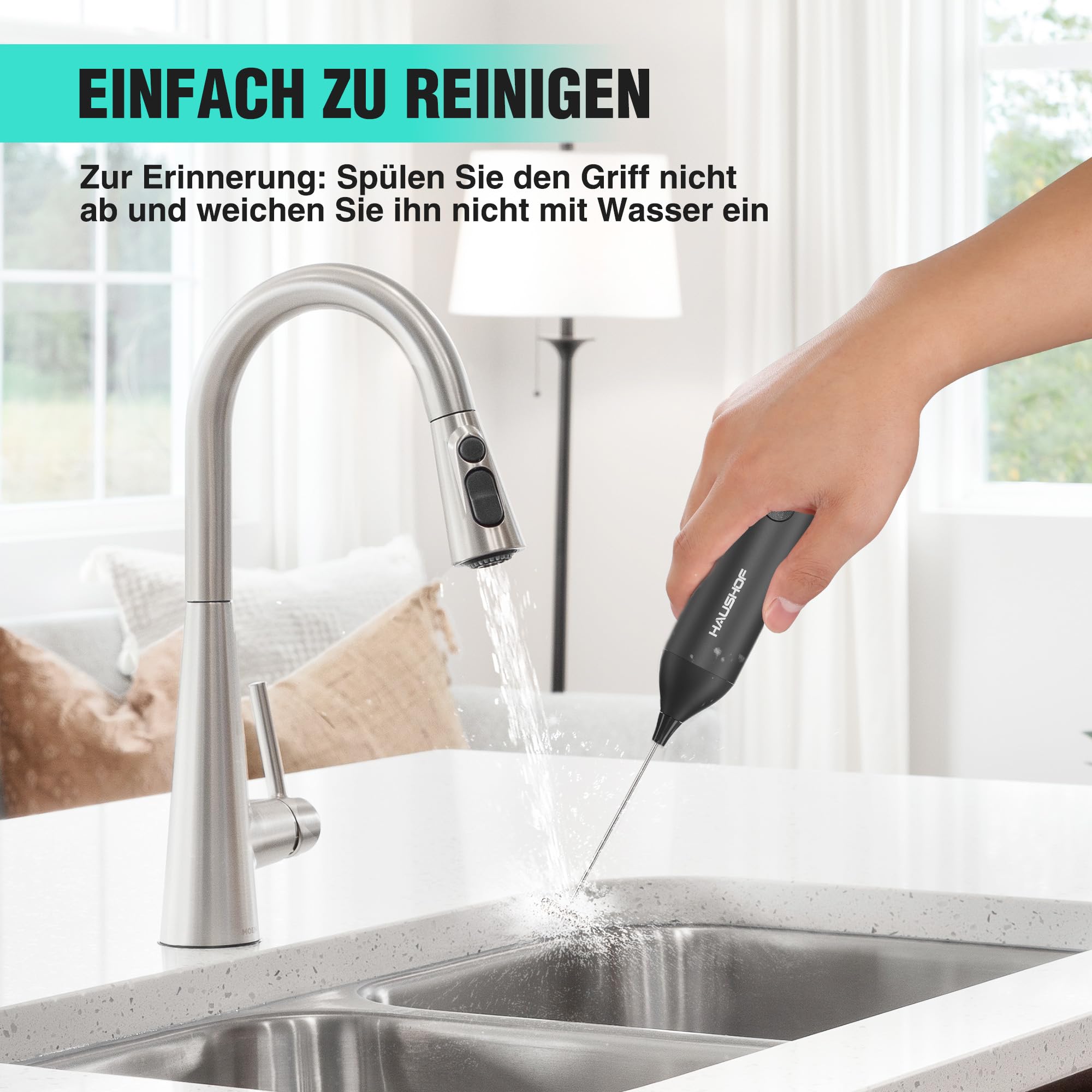 haushof-milchaufsch-umer-stab-schwarz-usb-c-aufladbar image 5