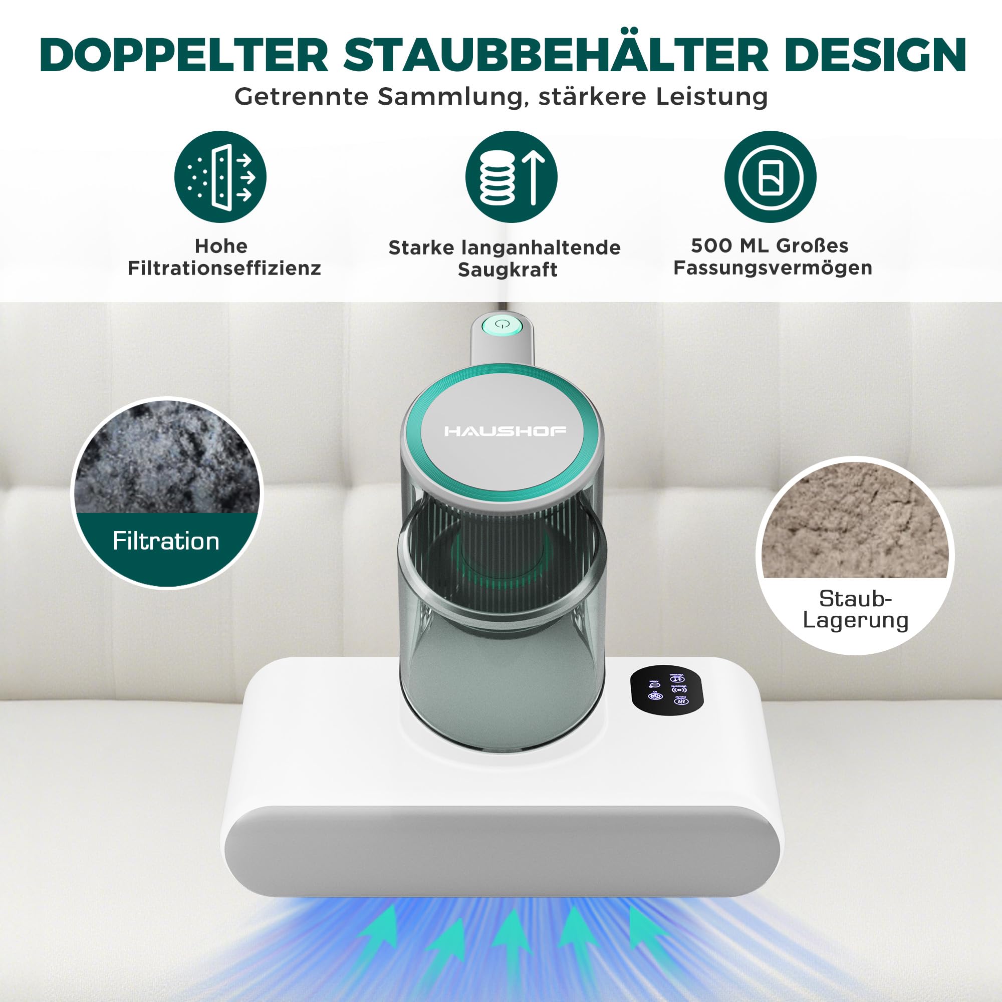 haushof-carpet-cleaner-milbensauger-16-kpa-uv-0-5l image 6