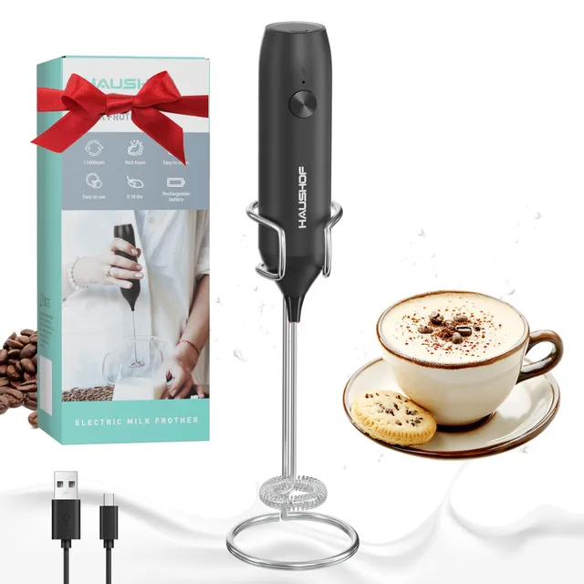 haushof-milchaufsch-umer-stab-schwarz-usb-c-aufladbar image 1