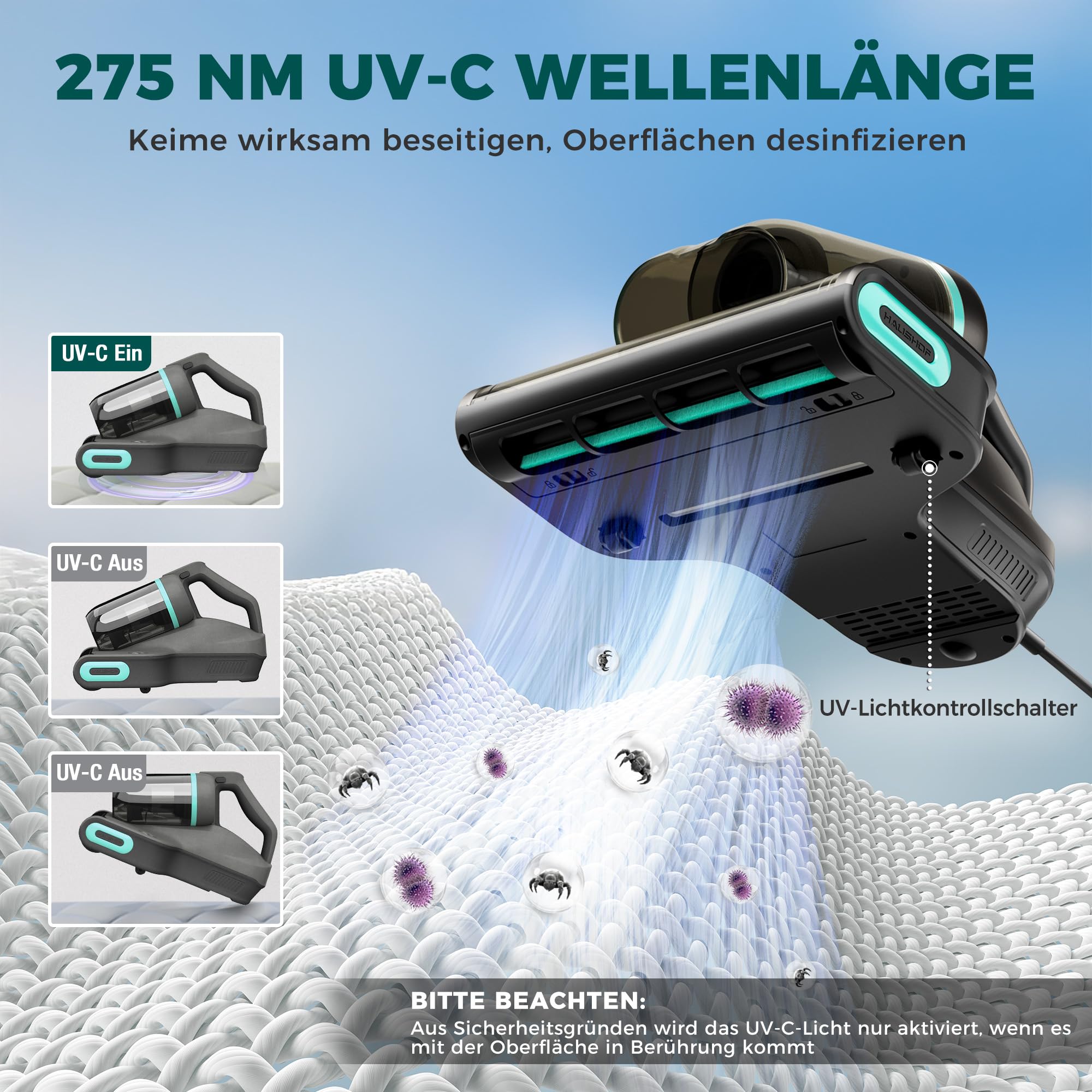 haushof-milbensauger-uv-15kpa-matratzenreiniger-aroma image 7